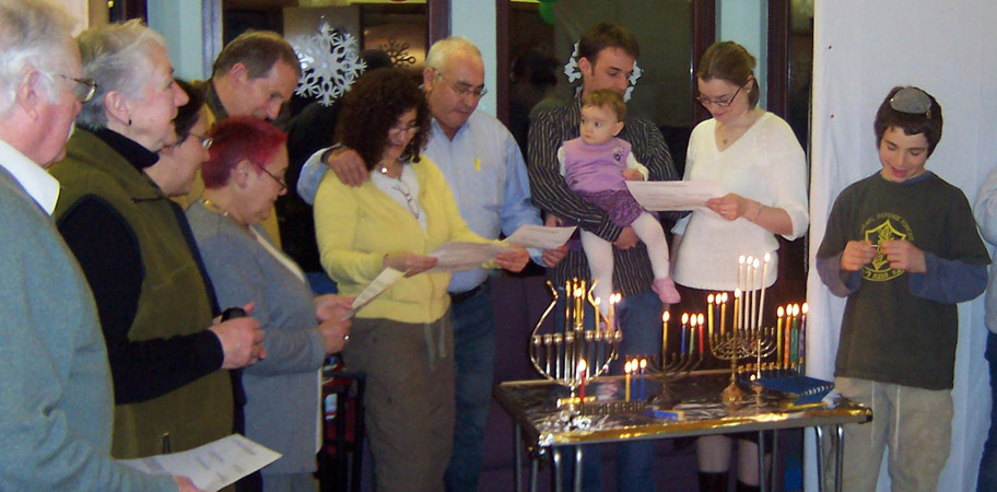 Lighting Chanukah candles