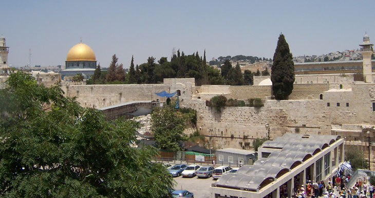 the Western Wall, and the Dome of the Rock