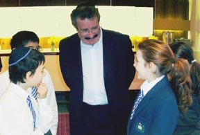 Lord Winston speaks to pupils at the launch of the online resource "The Jewish Way of Life"