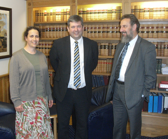 The Lord Advocate, Frank Mulholland QC, with Leah Granat and Ephraim Borowski