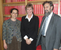 The Solicitor General, Lesley Thomson QC, with SCoJeC's Director Ephraim Borowski, and Deputy Director Leah Granat