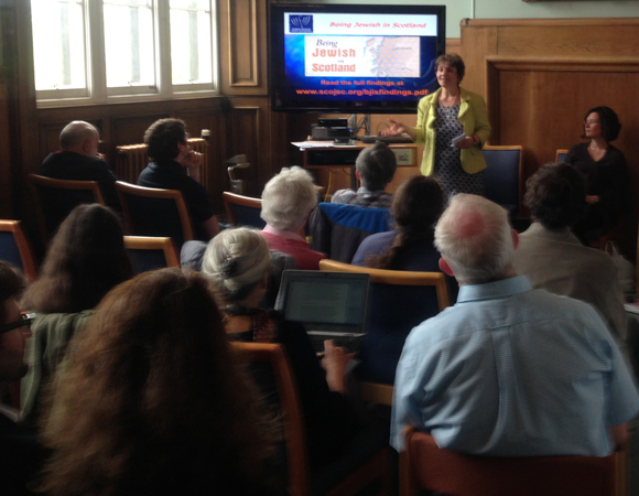 Fiona Frank speaking at the conference "Edinburgh Jews"