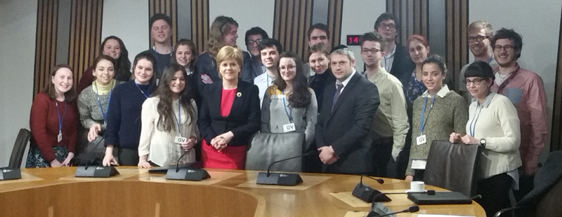 The First Minister with Jewish students at the Scottish Parliament