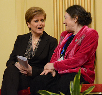 The First Minister, Nicola Sturgeon MSP, with SCoJeC Chair Micheline Brannan
